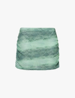 Shop Gracejacob Aloura Snake-print Knitted Mini In Green