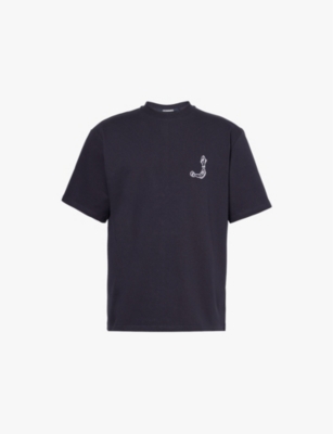JACQUEMUS: Logo-embroidered relaxed-fit cotton-jersey T-shirt