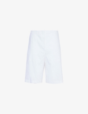 THEORY: Woven-texture regular-fit linen-blend shorts