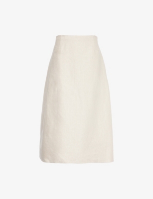 THEORY: A-line darted linen maxi skirt
