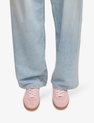BOSS: Logo-Detail Lace-Up Suede Trainers