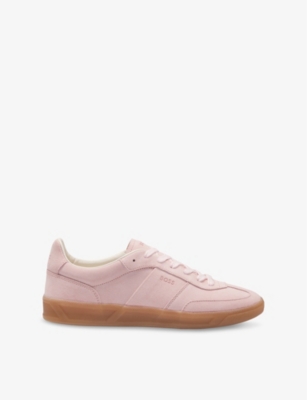 BOSS: Logo-Detail Lace-Up Suede Trainers