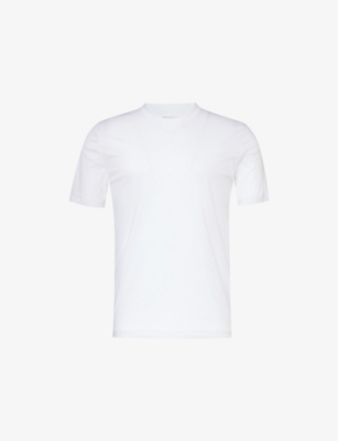 Zimmerli Mens White Crewneck Cotton-jersey T-shirt