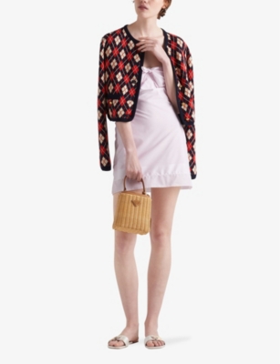 Prada Cotton Cardigan In Blue