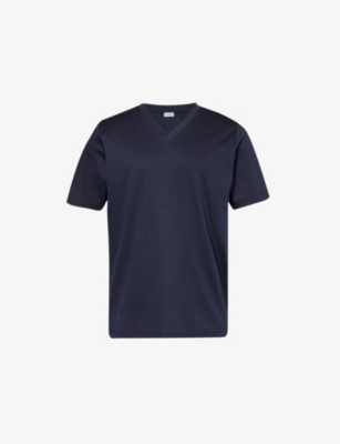 Shop Zimmerli Relaxed-fit Cotton-jersey T-shirt In Navy