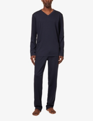 Zimmerli Men's 286 Sea Island Cotton Crewneck T-shirt In Navy