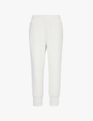 Varley Womens Ivory Marl The Slim Cuff 25 Relaxed-fit Mid-rise Stretch-jersey Jogging Bottoms