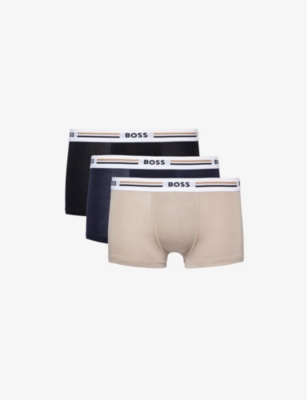 BOSS: Pack of three stretch-jersey trunks