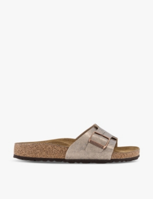 BIRKENSTOCK: Catalina single-strap flat faux-leather sandals