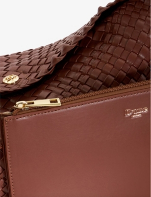 Dune Womens Tan Synthetic Deliberate Woven Faux-leather Shoulder Bag In Tan Synthetic