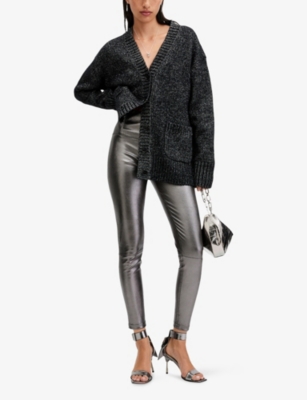 ALLSAINTS: Cora Skinny-Leg High-Rise Faux-Leather Leggings