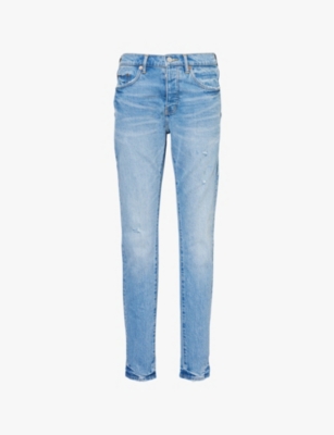 PURPLE BRAND: Vintage Abrasions faded-wash slim-leg denim jeans