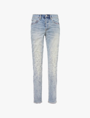 PURPLE BRAND: Buckshot faded-wash slim-leg stretch-denim jeans