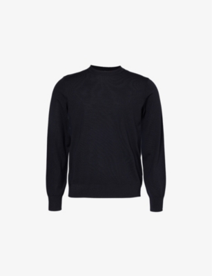 Crew-neck regular-fit wool knitted T-shirt