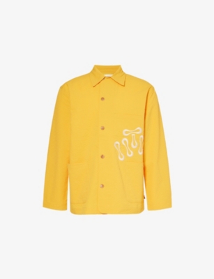 HONOR THE GIFT: Seersucker brand-embroidered woven jacket