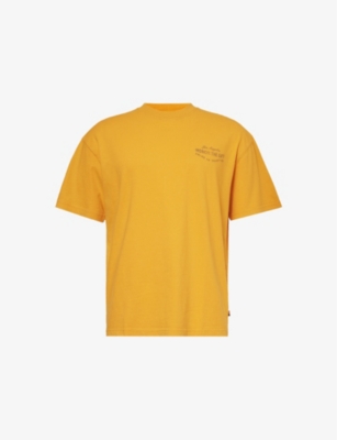 Honor The Gift Mens Yellow Forum Logo-print Relaxed-fit Cotton-jersey T-shirt