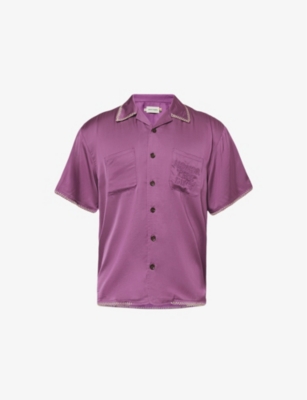 HONOR THE GIFT: Contrast-stitch regular-fit woven-blend shirt
