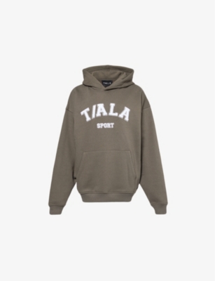 WE ARE TALA: Brand-patch oversized recycled-polyester hoody