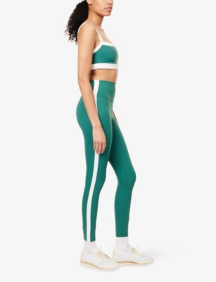 SPLITS59 WOMENS SPLITS59 CLARE BRAND-PRINT STRETCH-WOVEN LEGGINGS 