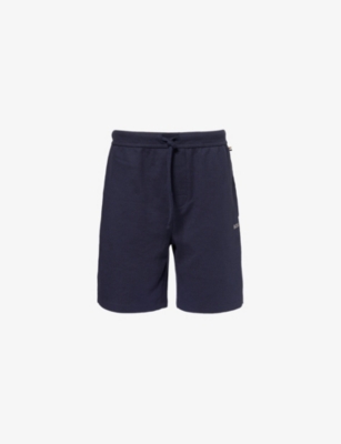 BOSS: Embroidered cotton-blend stretch-jersey shorts