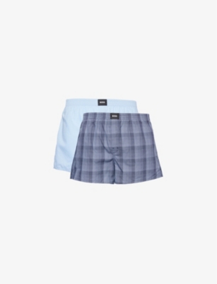 BOSS: Pack of two cotton-poplin boxer shorts