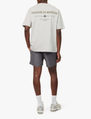 The Couture Club Mens Greymarl Script Logo-print Regular-fit Cotton-jersey T-shirt In Greymarl