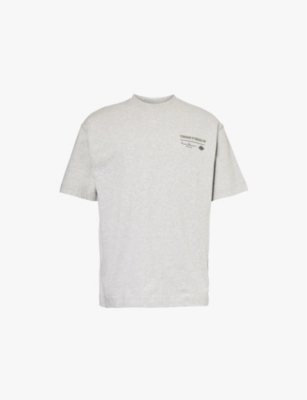 The Couture Club Mens Greymarl Script Logo-print Regular-fit Cotton-jersey T-shirt In Greymarl