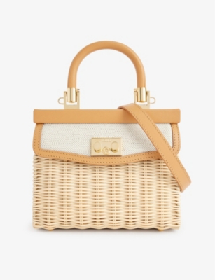 Rodo Paris Straw Mini Bag In Cream