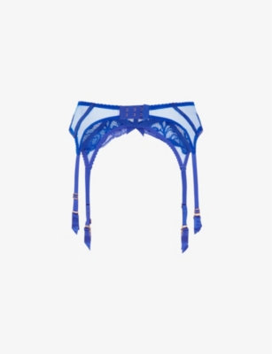 AGENT PROVOCATEUR: Rozlyn bow-embellished woven suspender belt