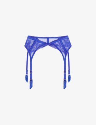 AGENT PROVOCATEUR: Rozlyn bow-embellished woven suspender belt