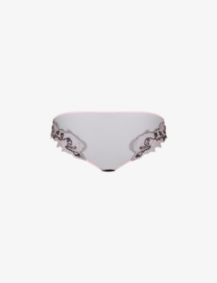 AGENT PROVOCATEUR: Lindie floral-motif bow-embellished woven briefs