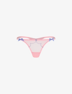 AGENT PROVOCATEUR: Lorna scalloped-trim mid-rise woven thong