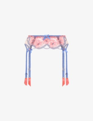 AGENT PROVOCATEUR: Winnette bow-embellished mid-rise woven suspender belt