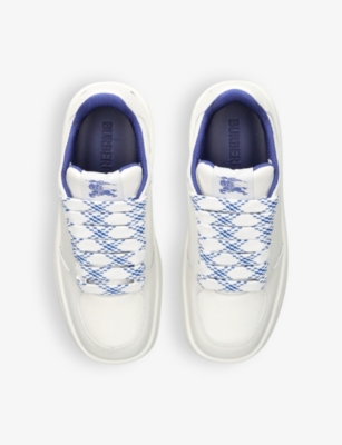 Stock leather low-top trainers