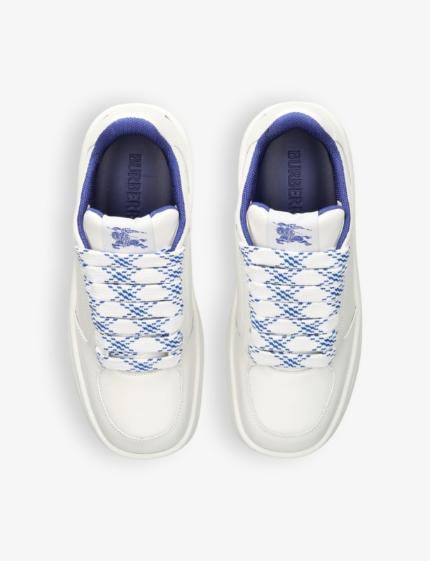 Stock leather low-top trainers