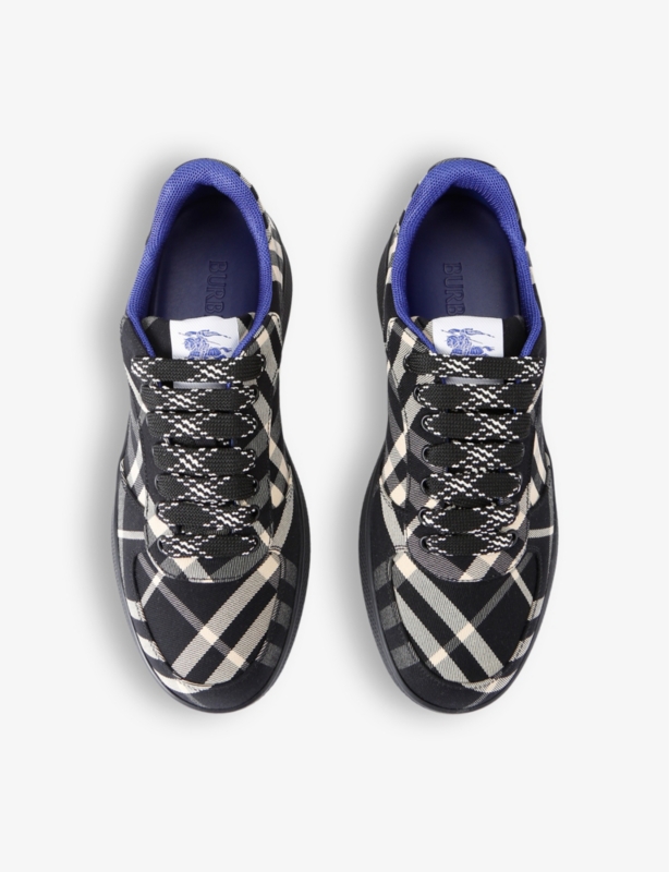 Terrace checked woven low-top trainers