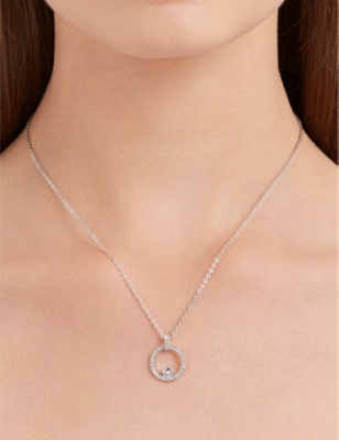 Swarovski Womens Crystal Creativity Silver-toned Rhodium-plated And Crystal Pendant Necklace In Crystal