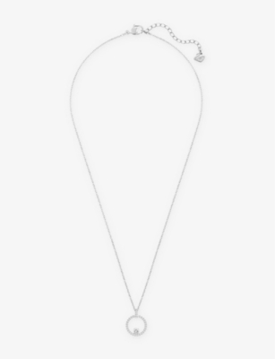 SWAROVSKI: Creativity silver-toned rhodium-plated and crystal pendant necklace