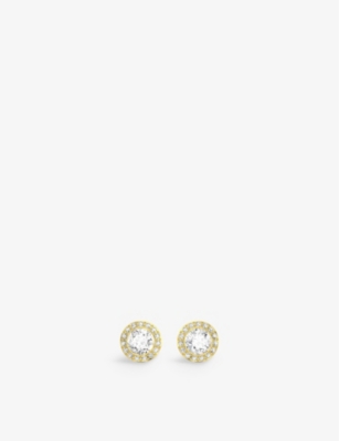 SWAROVSKI: Angelic pavé-set crystal and gold-tone metal stud earrings