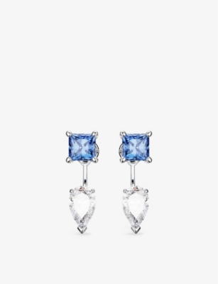 SWAROVSKI: Mesmera silver-toned rhodium-plated and crystal earrings
