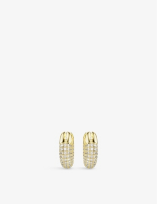 Swarovski Womens Crystal Dextera Rhodium-plated Brass And Crystal Hoop Earrings In Crystal