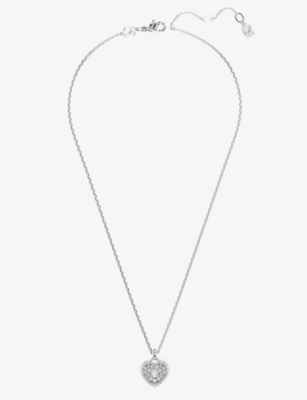 Swarovski Hyperbola Rhodium-plated Brass And Crystal Pendant Necklace In White