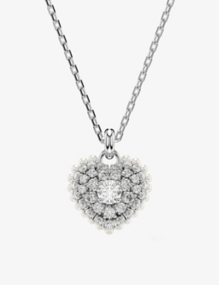 Swarovski Hyperbola Rhodium-plated Brass And Crystal Pendant Necklace In White