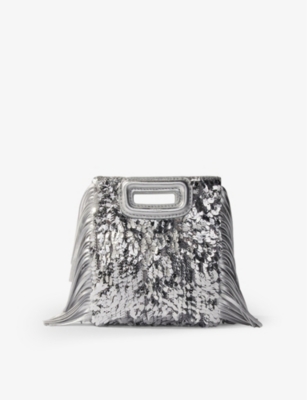 MAJE: M mini sequin-embellished woven cross-body bag