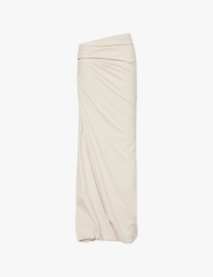 ENTIRE STUDIOS WOMENS PAPER RUCHED MID-WAIST STRETCH-WOVEN MIDI SKIRT 