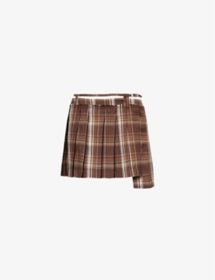 ACNE STUDIOS: Pleated wool-blend mini skirt
