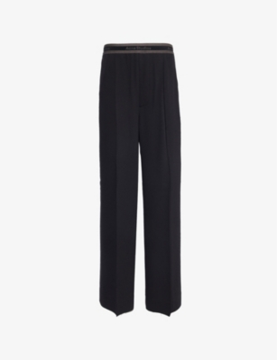 Shop Acne Studios Parika Fluid Straight-leg Mid-rise Woven Trousers In Black