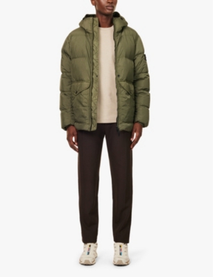 Shop Stone Island Mens Musk Crinkle Reps Brand-badge Shell-down Jacket