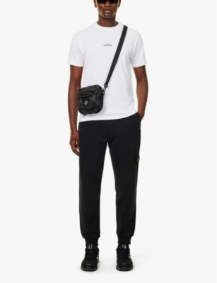 Stone Island Compass-patch Drawstring Track Pants In Black