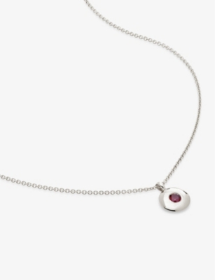 January Birthstone sterling-silver and red garnet necklace